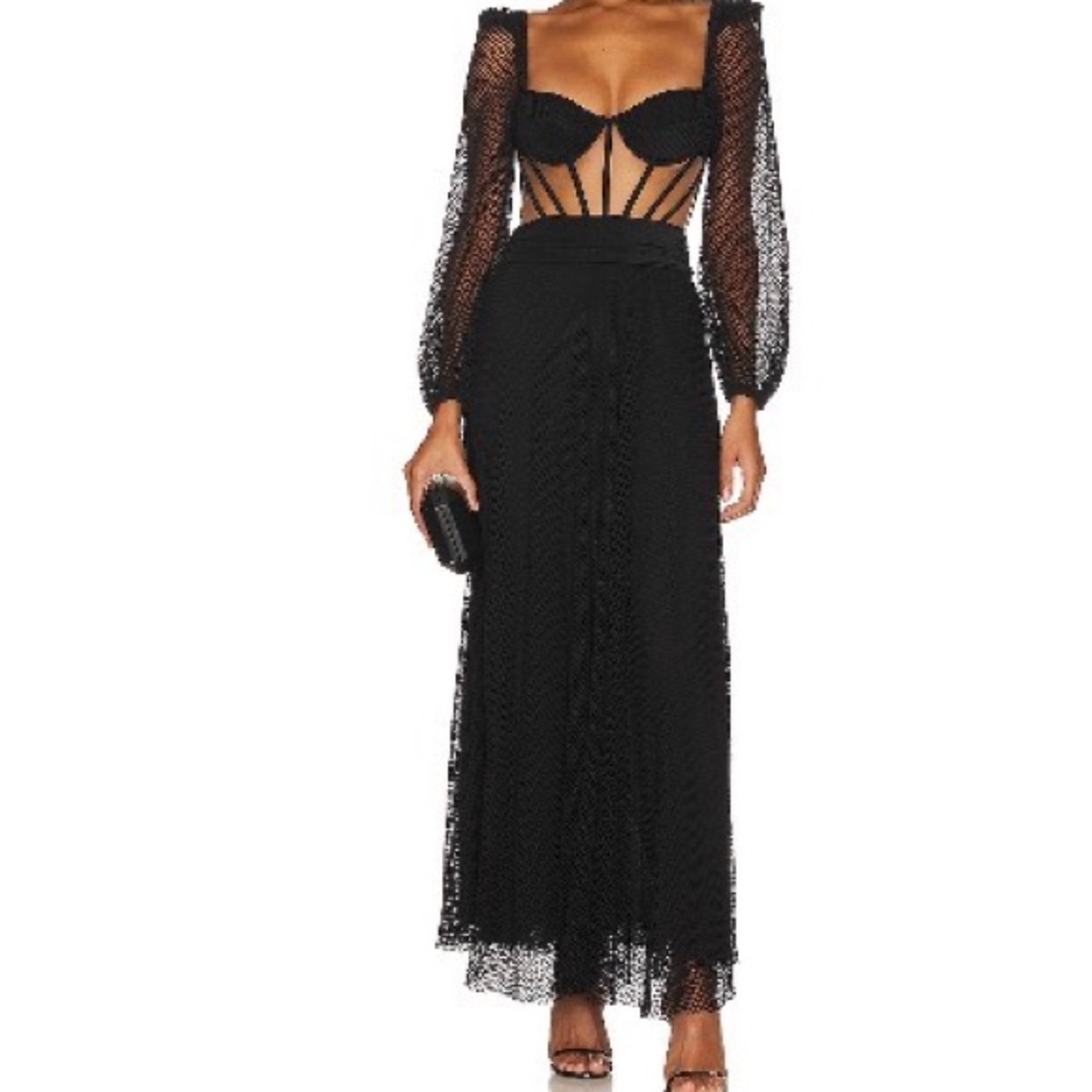 PatBO Black Mesh Dress